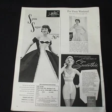 Vintage Print Ad 1955 Double Side  Mid Century Dress Spun Sugar and Paris
