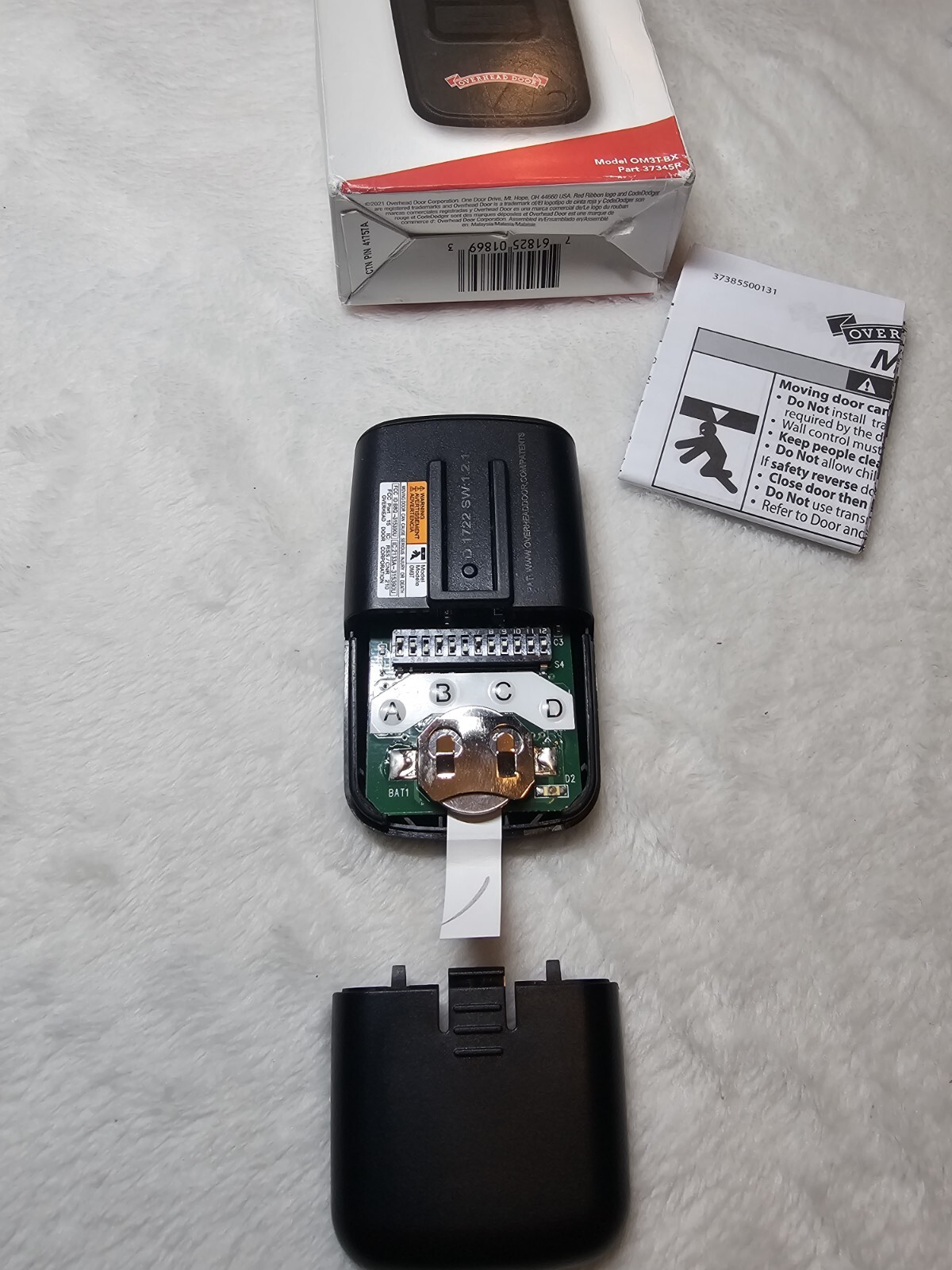 Overhead Door Garage Door Opener Master Remote Control (Missing Visor