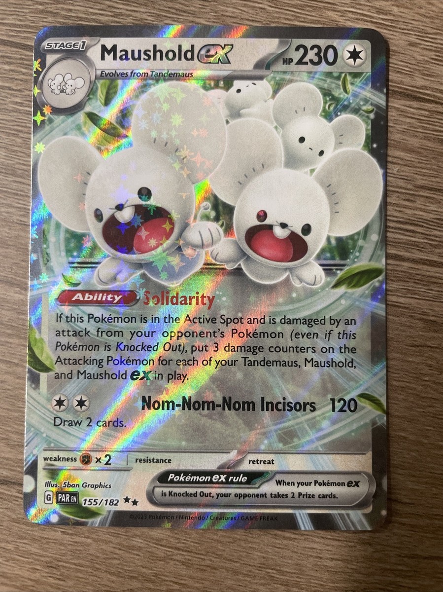 Pokmon TCG Paradox Rift Maushold ex 155/182 Double Rare Holo NP