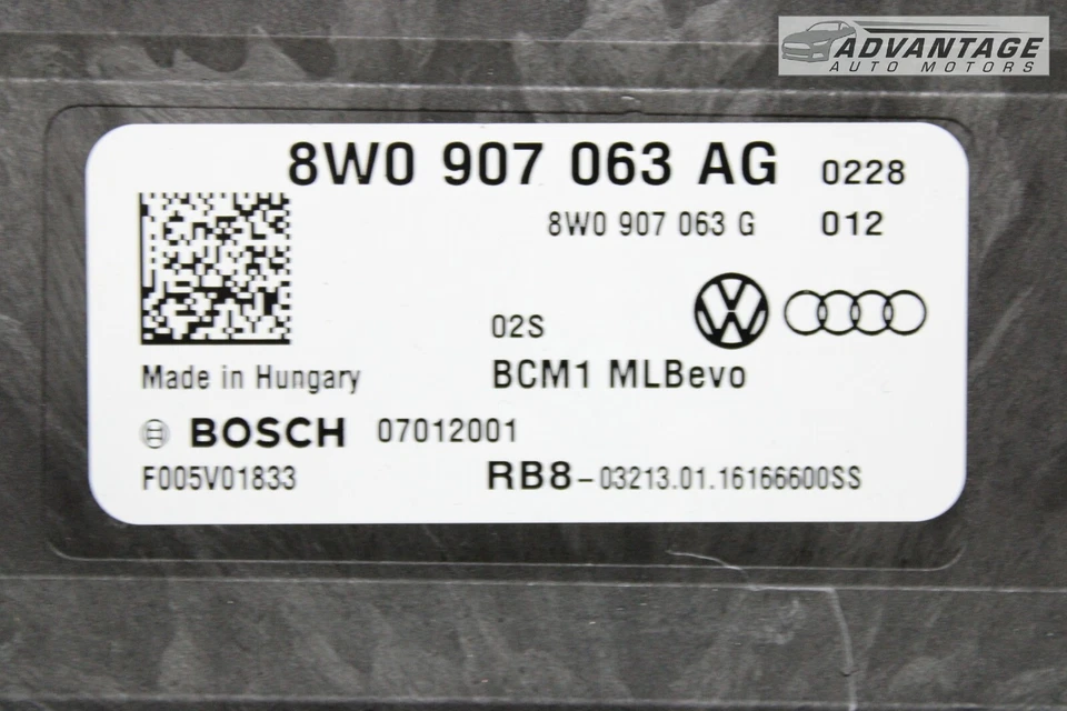 AUDI A4 QUATTRO B9 2017 módulo de control de carrocería de suministro integrado computadora unidad BCM OEM Foto 4 de 4