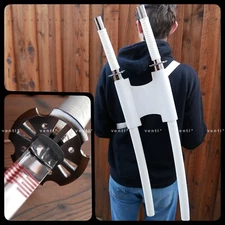 2pc White Shadow Ninja Samurai Katana Swords with Scabbards and Back Strap