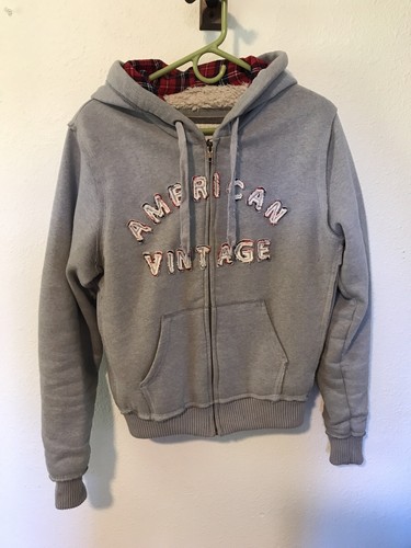 Ci Sono Cavalini American Vintage Grey Cable Knit Fur Lined Zip Hoodie Jacket XL
