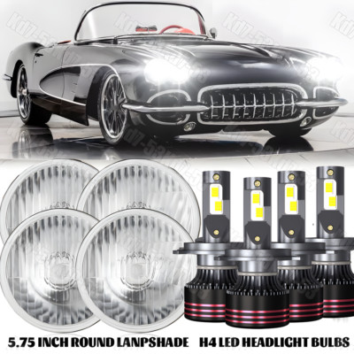 4PCS 5 3/4'' 5.75'' LED Headlights Hi/Lo Beam for Chevrolet Corvette C1 C2 C3