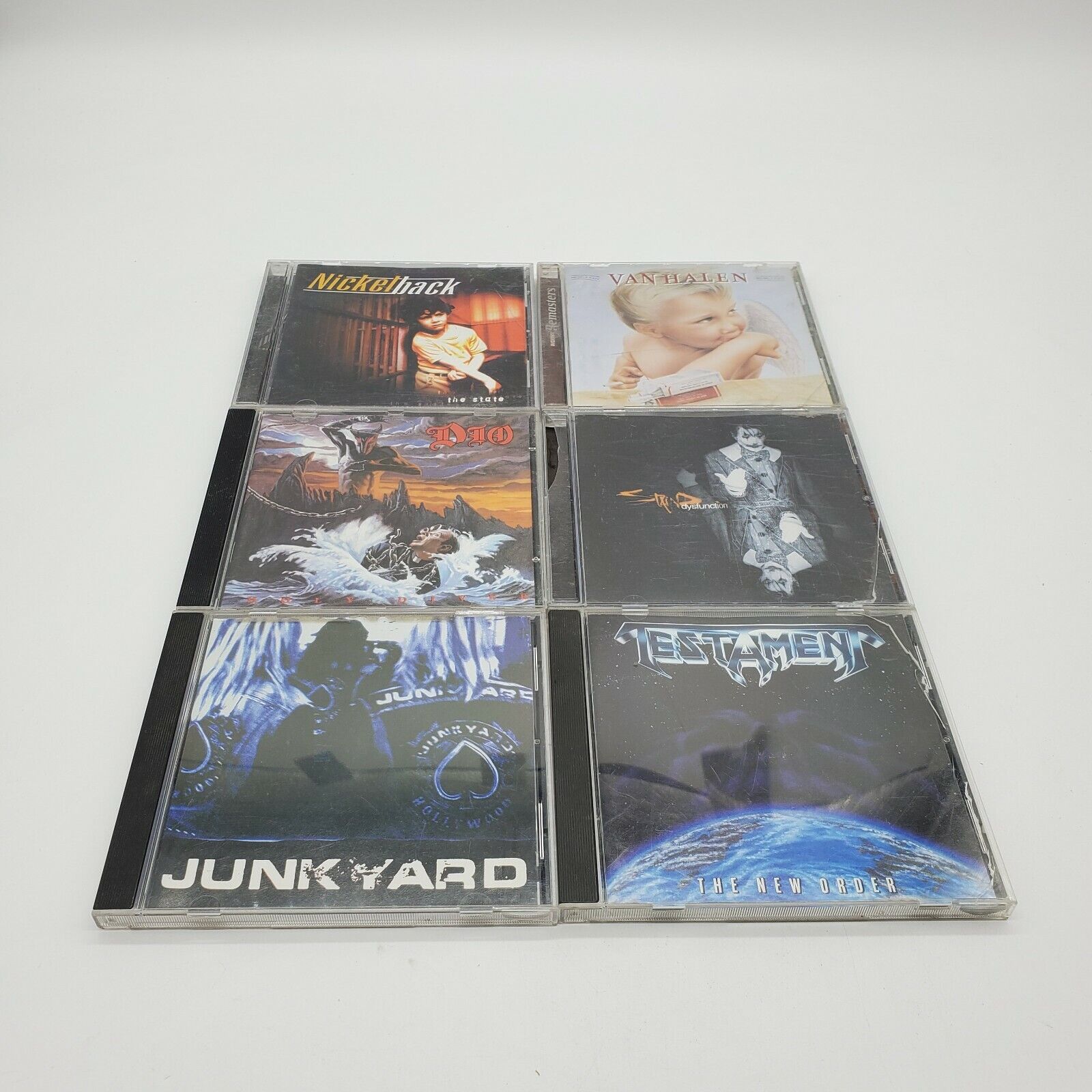 Rock CD Lot 0f 6 Nickelback Van Halen Testament Dio Junkyard Staind Dysfunction