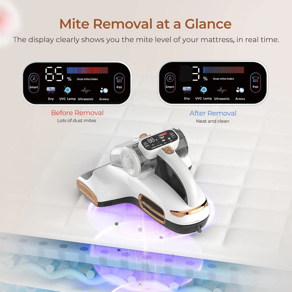 T600 Mattress Vacuum Cleaner – 700W Handheld w/ UV, 15Kpa Suction, Sensor - Image 4 of 4