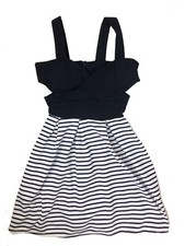 Cherry Moda women's striped mini dress, blue, white, size xs