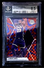 2019 LeBRON JAMES #8 • BECKETT 8.5 NM-MT+ • PANINI MOSAIC BLUE REACTIVE