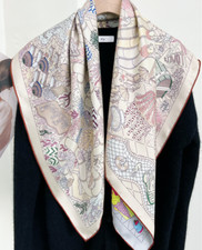 Pure 18 Momme Twill Silk Wrap Scarf Bandanna paradise Print Square Shawl 35' new