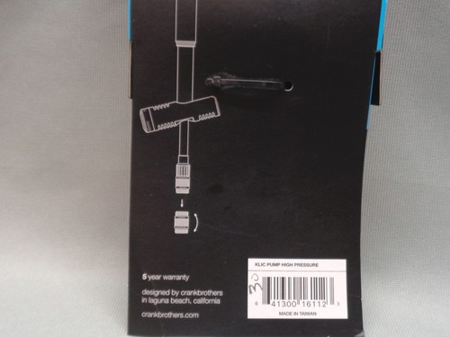 Mini bomba manual para bicicleta Crank Brothers Klic HP 120 PSI - NUEVA en paquete original - Imagen 4 de 4