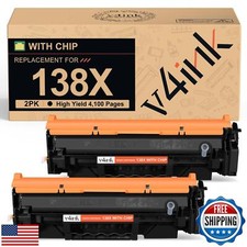 v4ink 138X 138A Toner Cartridge with CHIP Replacement for HP 138X 138A W138