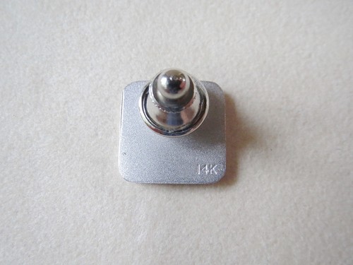 14k Two Tone Yellow and White Gold Pin Tree Pin 4.15 Grams - Picture 4 of 8