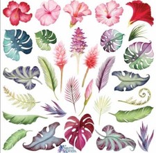 Violette Stickers Hawaiian Flowers Hibiscus Crafts Planner Supply Scrapbook