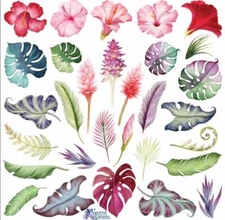 Violette Stickers Hawaiian Flowers Hibiscus Crafts Planner Supply Scrapbook