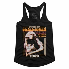 Janis Joplin New York Black Junior Women's Racerback Tank Top T-Shirt