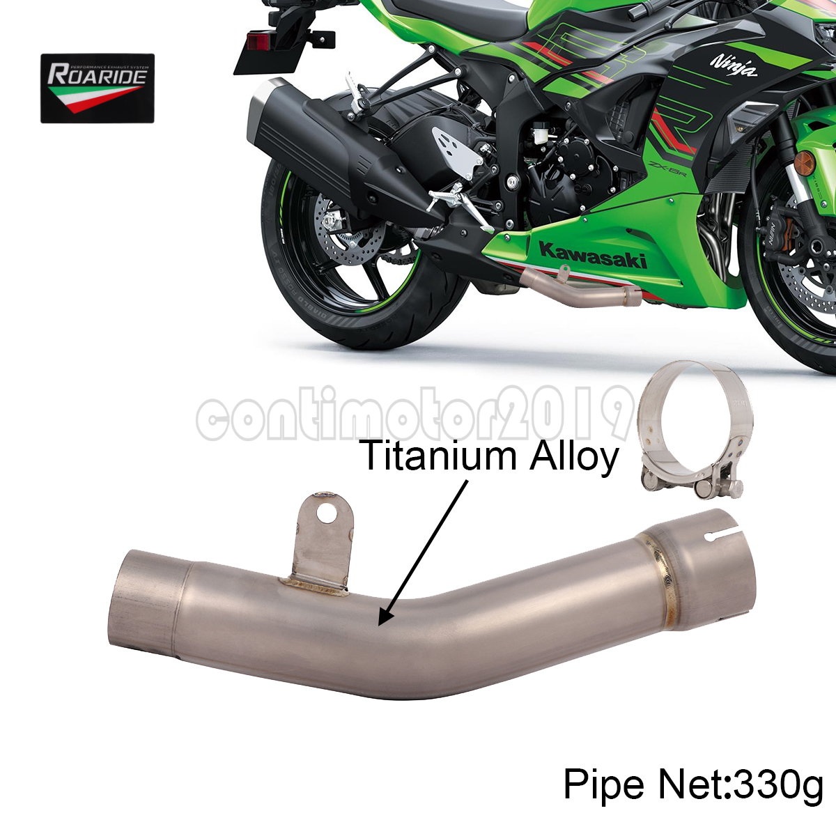 Titanium Exhaust Mid Link Pipe for Kawasaki Ninja ZX6R ZX636 Titanium Exhaust Mid Link Pipe for Kawasaki Ninja ZX6R ZX636