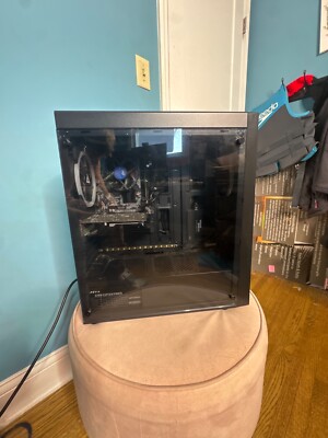 Cheap gaming pc Desktop -  black, medium size case, two small dents in back