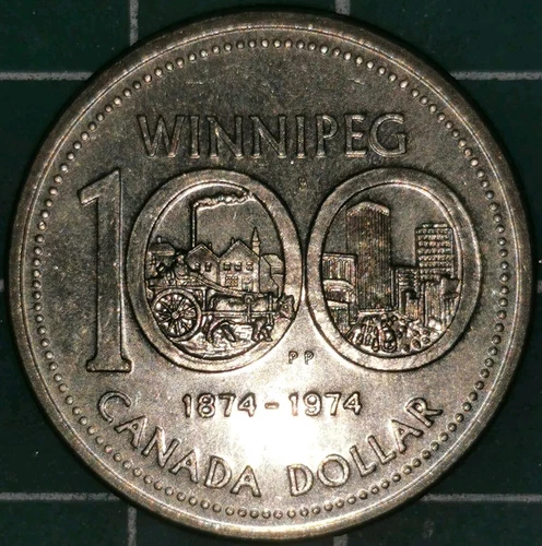 1974 Canadian 1 Dollar Coin Nickel Queen Elizabeth II Winnipeg