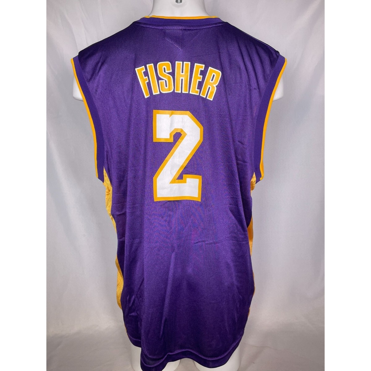 Derek Fisher #2 Los Angeles Lakers NBA Reebok Purple Away Jersey