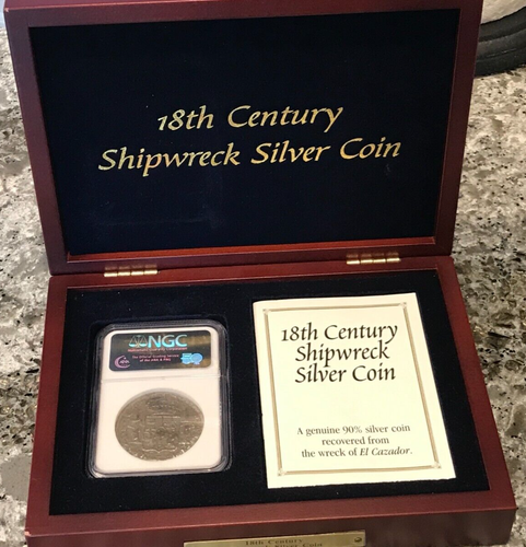 NGC GENUINE-EL CAZADOR SHIPWRECK 1782 MO FF MEXICO SILVER 8 REALES IN NICE BOX - Picture 4 of 7