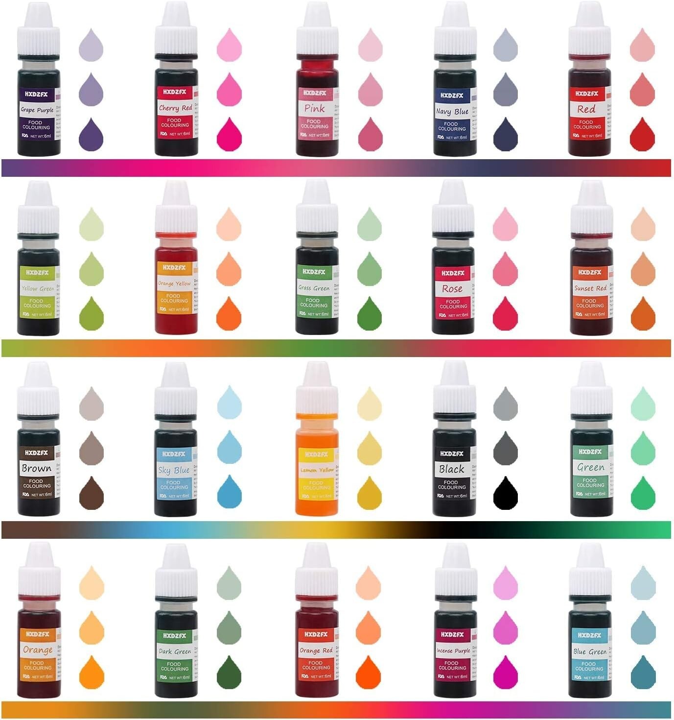 Food Colouring Dye Concentrated Liquid Cake 20 Food Colouring Set for