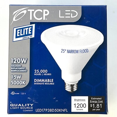 TCP LED17P38D50KNFL 15W (120W Equal) PAR38 5000K Dimmable LED Narrow Flood Bulb
