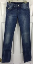 Diesel Livy Super Skinny Blue Jeans Women's Size 25x32 Stretch Wash 008C2