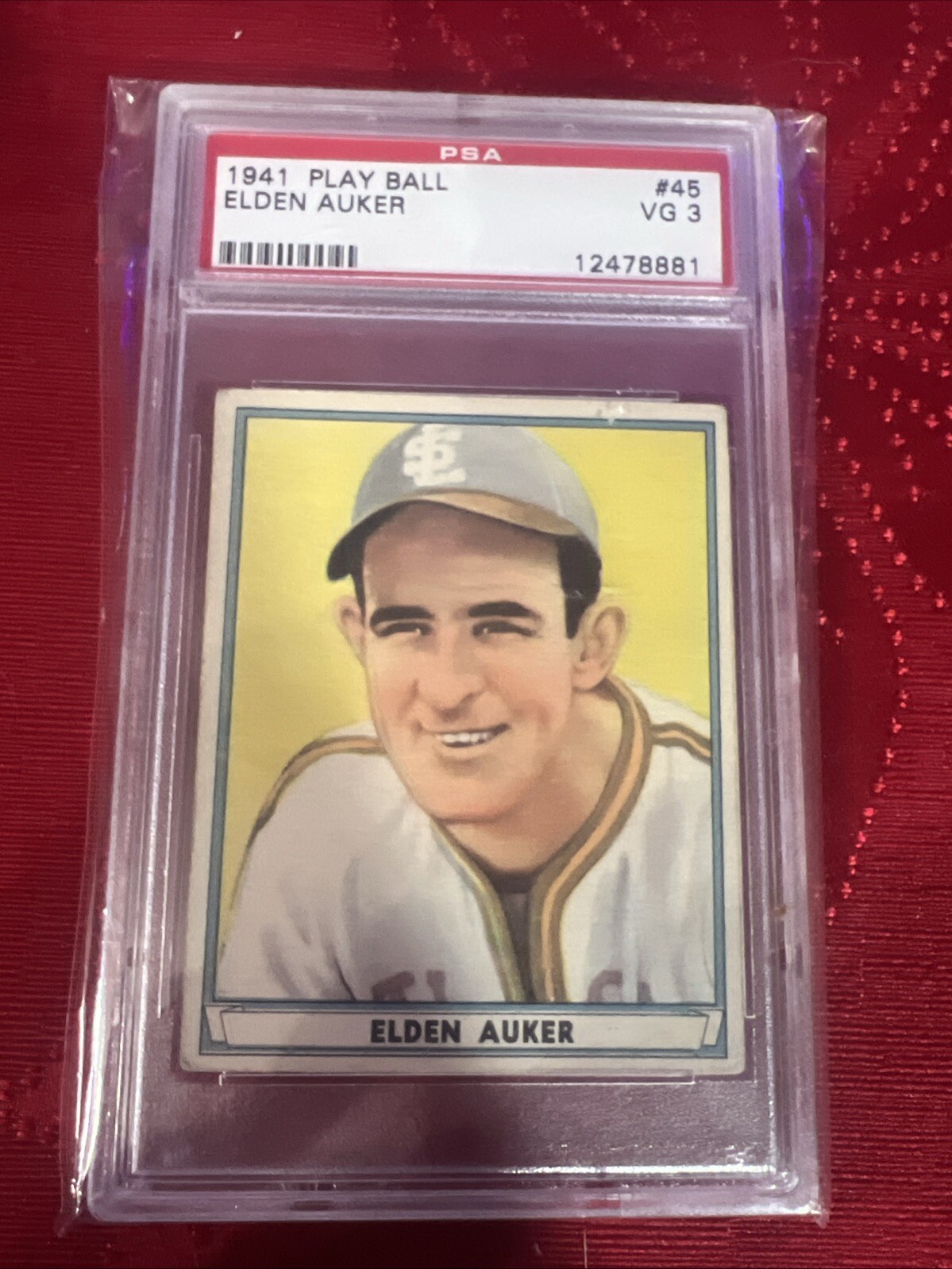 1941 Play Ball ELDEN AUKER St. Louis Browns #45 SGC 3 VG Condition
