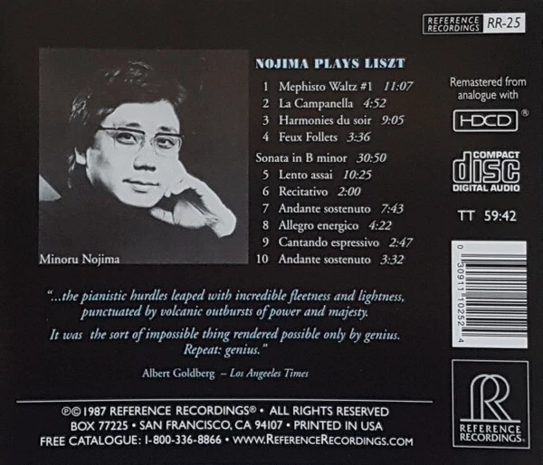 REFERENCE RECORDINGS RR-025 NOJIMA PLAYS LISZT HDCD sealed new - Bild 3 von 4