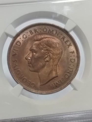 1937 GREAT BRITAIN BRONZE PENNY UNITED KINGDOM ENGLAND COIN KING GEORGE VI MS 64