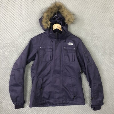 THE NORTH FACE HyVent Parka Mantel Jacke Damen Medium M Lila Fell Kapuze Winter