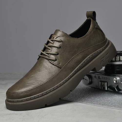 Men Waterproof Casual Shoes Classic Leather Dress Shoes Handmade Soft Loafers - Picture 10 of 27