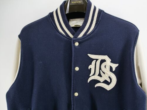 Ralph Lauren Denim Supply Vintage Letterman Varsity Jacket Cotton Men’s Sz XL - Picture 2 of 9