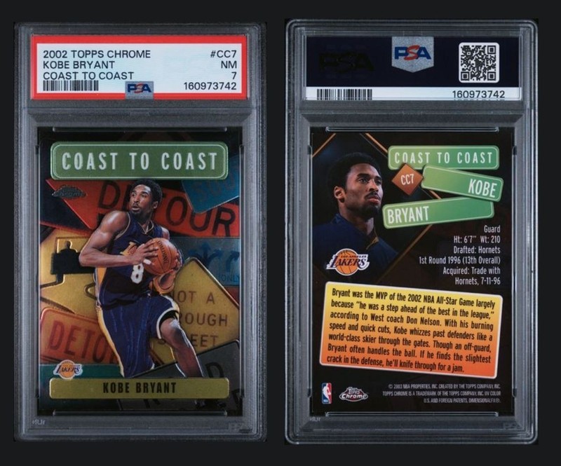 2002 Topps Chrome COAST TO COAST #CC7 Kobe Bryant LA Lakers PSA-7 (pop 10)