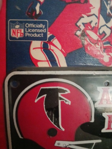 Vintage 1970's Dixie NFL Team ATLANTA FALCONS Bike Tag License Plate Bicycle NEW - Bild 4 von 5