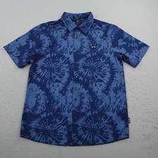 Oakley Shirt Mens Large Blue Mountain Dye Woven Button Up Ripstop Performance