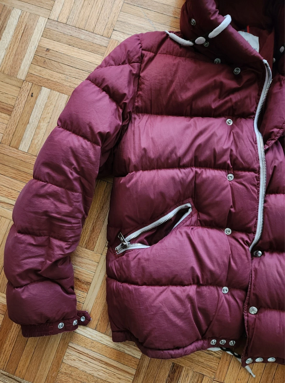 Moncler Lioran Down Jacket Puffer Coat 4 Genuine Maya Burgundy XL *SHIPS TODAY image 3