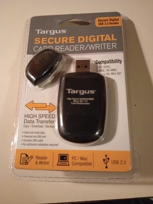 Targus Secure Digital SD Card Reader Writer USB 2.0 For PC/Mac New Old Stock