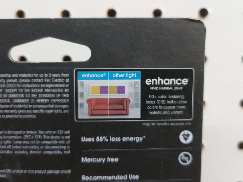 2x 2pack Feit enhance LED Bulb 40 watt equivalent Medium Base A15 size for Fans - Image 3 of 4