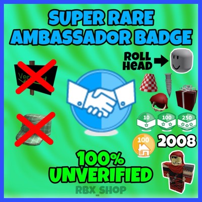 EXCLUSIVE ROBLOX AMBASSADOR BADGE OFFSALES 2008 LIMITEDS |UNVERIFIED 