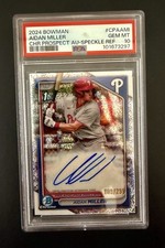 2024 Bowman Chrome Aidan Miller #CPA-AMI Speckle /299 PSA 10 RC Auto POP 87 