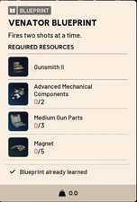 ARC RAIDERS - VENATOR BLUEPRINT - ALL PLATFORMS