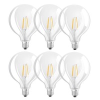 6 X Ledvance Led Filament G125 Globe 7W = 60W E27 Klar 806Lm Warmweiß 2700K