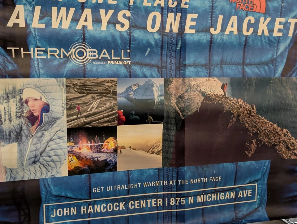 The North Face Chicago blue thermoball jacket bus stop poster 68x48 in gorpcore - Image 4 of 4