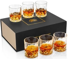KANARS Whiskey Glasses Set of 6 Old Fashioned Cocktail Glass Cups Men Gift