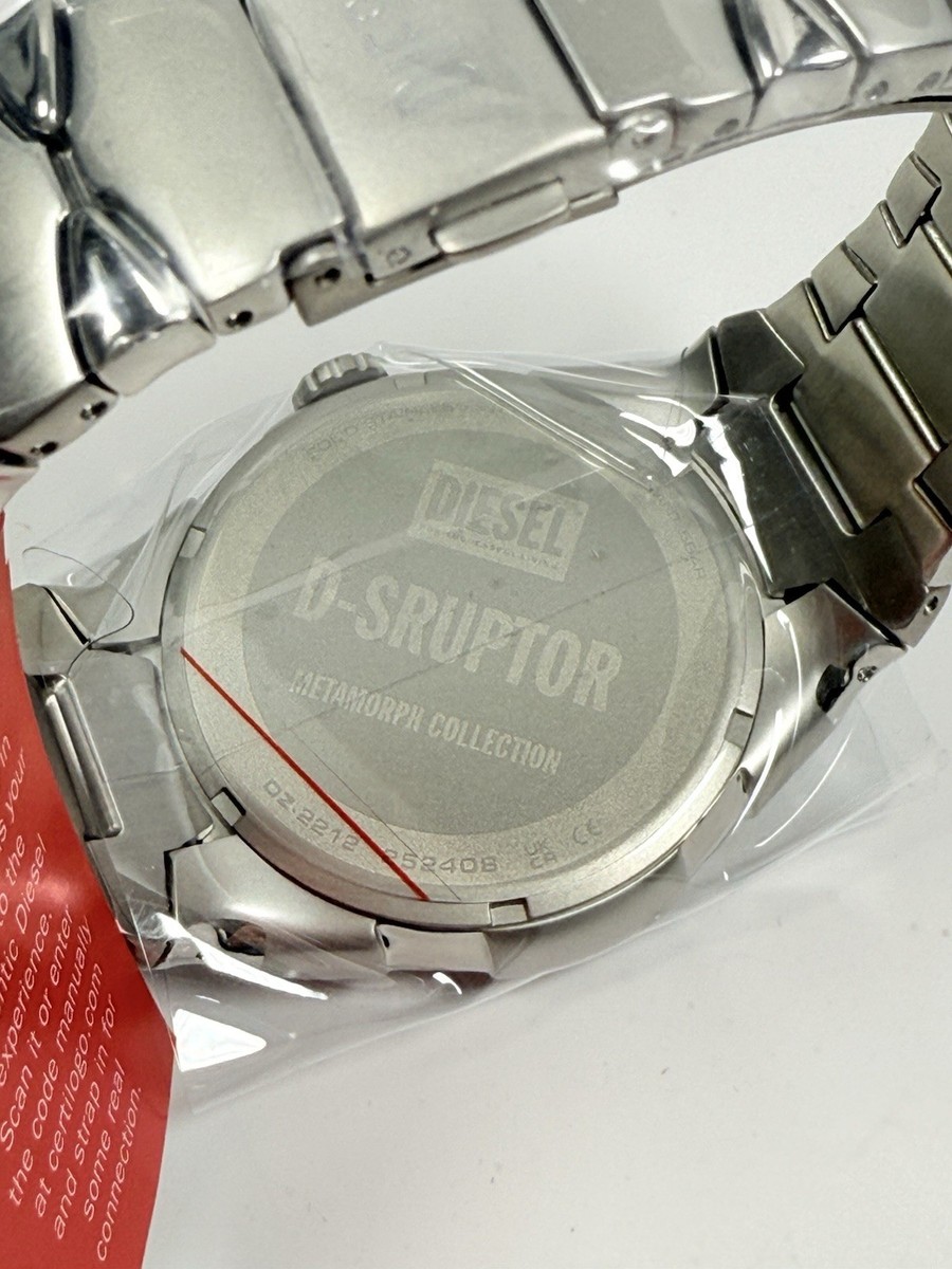 Diesel DZ2212 D-Sruptor White Sunray Dial Teal Crystal Stainless
