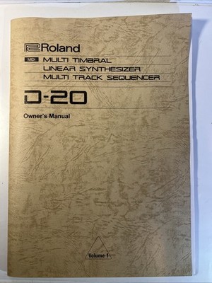 Roland D-20 MIDI Multi Timbral Linear Synthesizer - Owner's Manual Volume 1 - M1