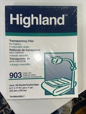 Highland 903 Transparency Film 94 Sheets Clear 100 Sheets