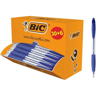 BIC Kugelschreiber ATLANTIS Classic blau/transparent, Schreibfarbe: blau, 36...