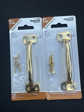 NEW 2-pack lot National Hardware N198-143 Brass Window Lift Pull Handle 4 1/2”