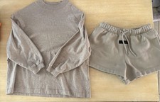 Essentials Fear Of God Shorts  long sleeve shirt both khakis